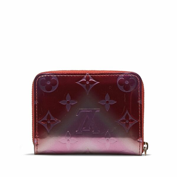 Red LV Metallic Vernis Degrade Zippy Coin Pouch - Image 3