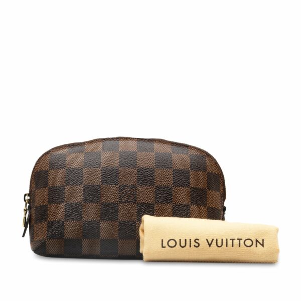 Brown LV Damier Ebene Cosmetic Pouch Clutch Bag - Image 12