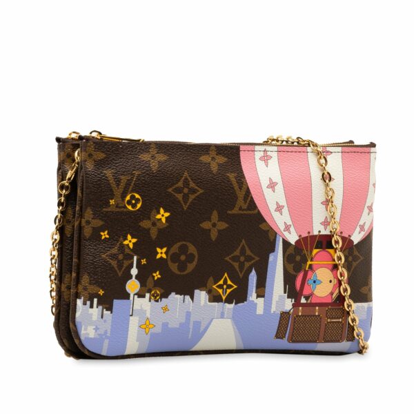 Brown LV Monogram Double Zip Pochette Illustre Vivienne Shanghai Crossbody Bag - Image 2