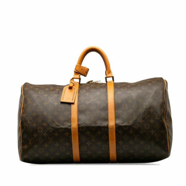 Brown LV Monogram Keepall 55 Travel Bag