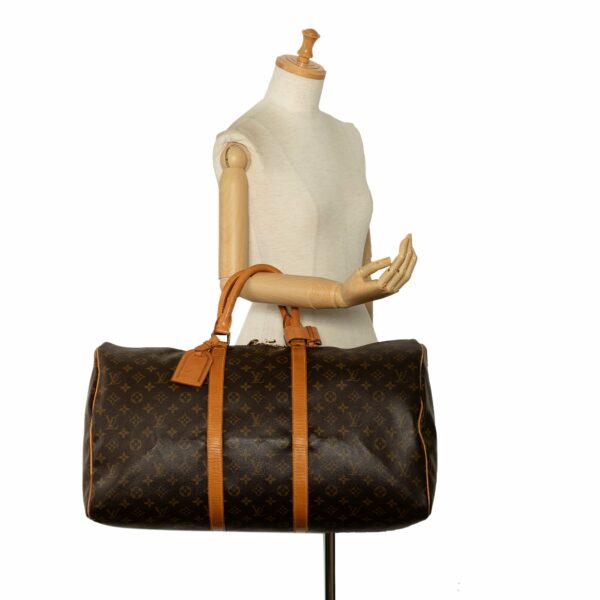 Brown LV Monogram Keepall 55 Travel Bag - Image 12