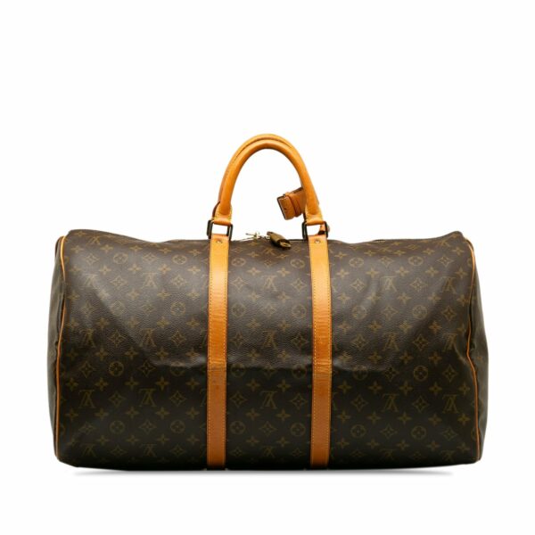 Brown LV Monogram Keepall 55 Travel Bag - Image 3