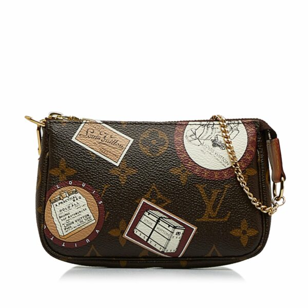 Brown LV Monogram Patch Mini Pochette Accessoires Baguette