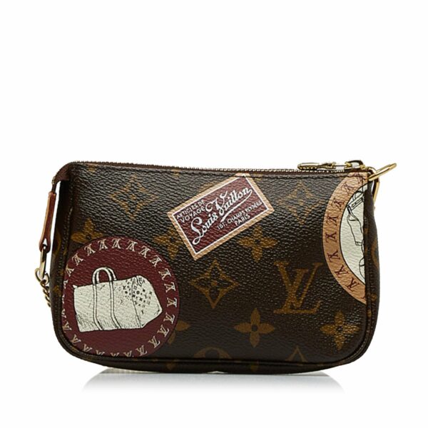 Brown LV Monogram Patch Mini Pochette Accessoires Baguette - Image 3