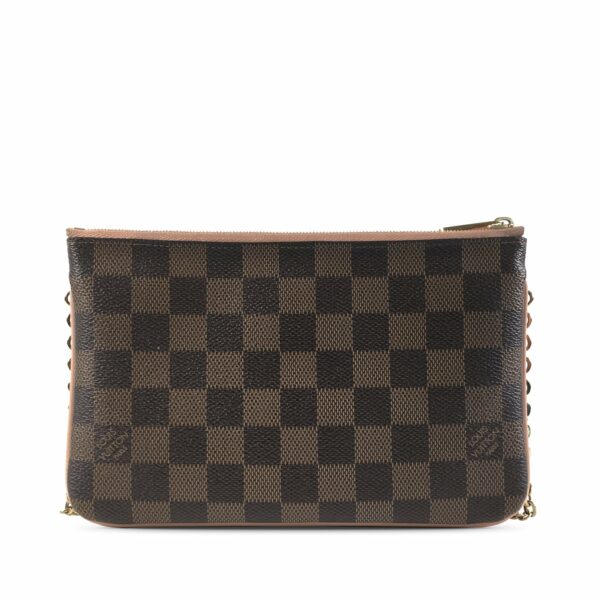 Brown LV Damier Ebene Pochette Double Zip Crossbody Bag - Image 3