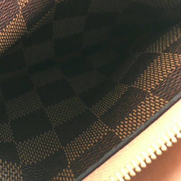 Brown LV Damier Ebene Pochette Double Zip Crossbody Bag - Image 8