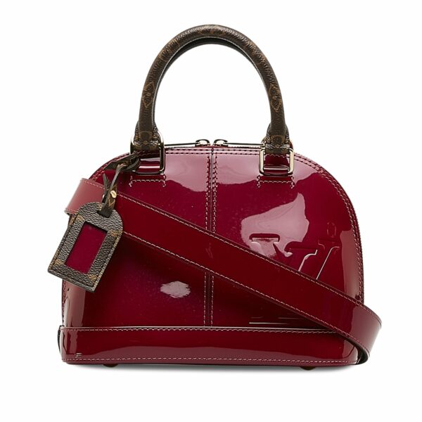 Red LV Vernis Miroir Alma BB Satchel