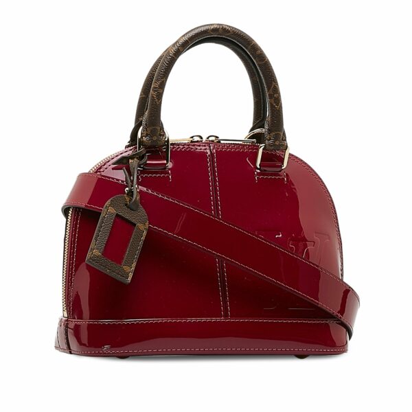 Red LV Vernis Miroir Alma BB Satchel - Image 2