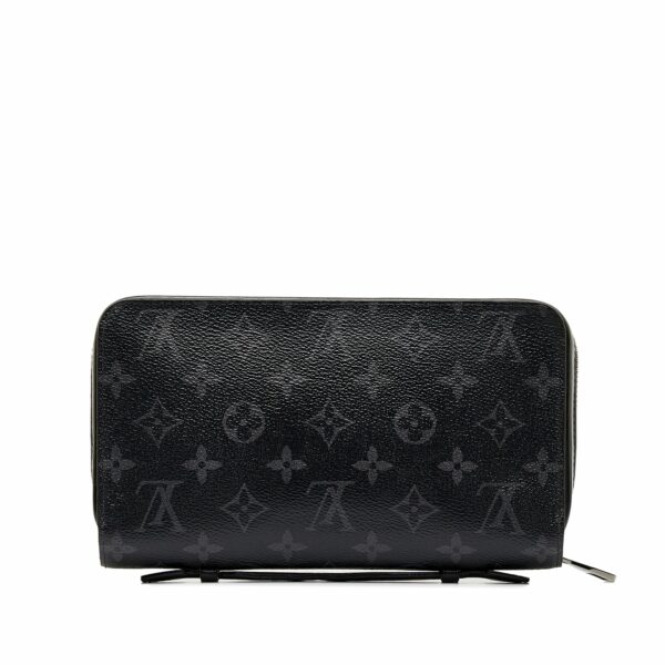 Black LV Monogram Eclipse Zippy XL Long Wallets - Image 3