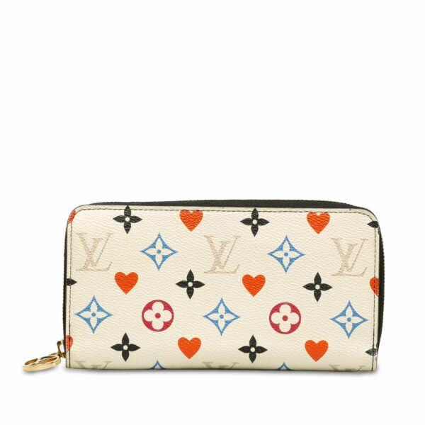 White LV Monogram Game On Zippy Wallet