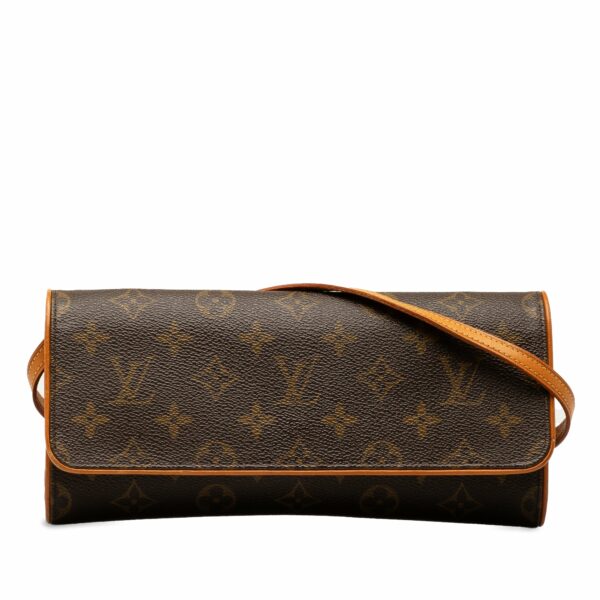 Brown LV Monogram Pochette Twin GM Crossbody Bag