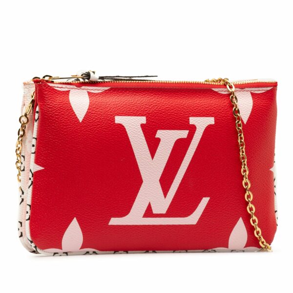 Red LV Monogram Giant Jungle Pochette Double Zip Crossbody Bag - Image 2