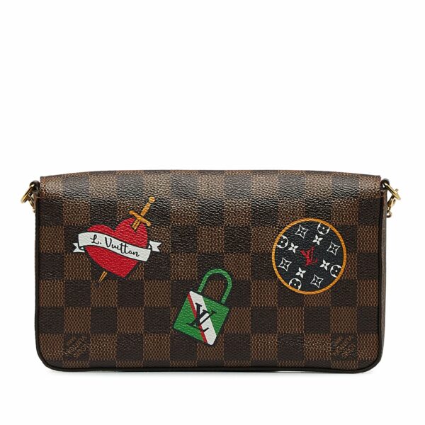 LV Pochette Félicie Patchwork Damier Ebene Canvas - Image 2