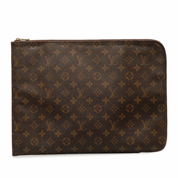 Brown LV Monogram Poche Documents Portfolio Business Bag