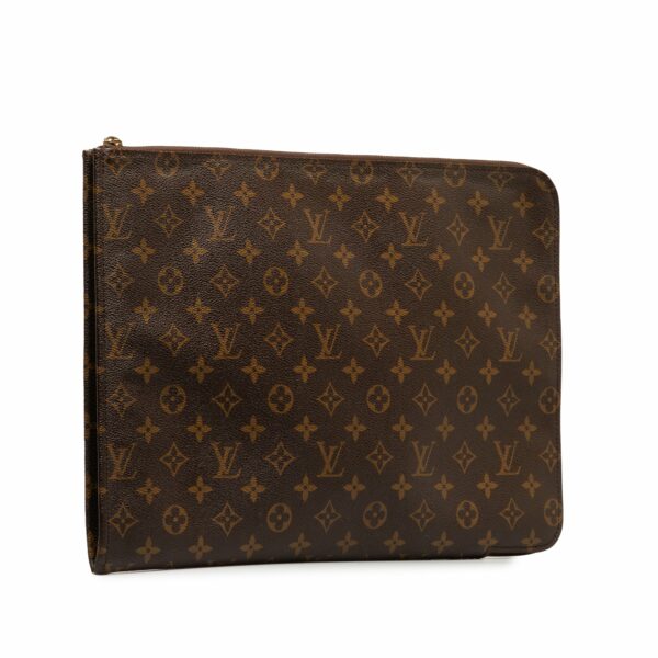 Brown LV Monogram Poche Documents Portfolio Business Bag - Image 2