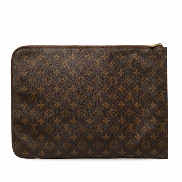 Brown LV Monogram Poche Documents Portfolio Business Bag - Image 3