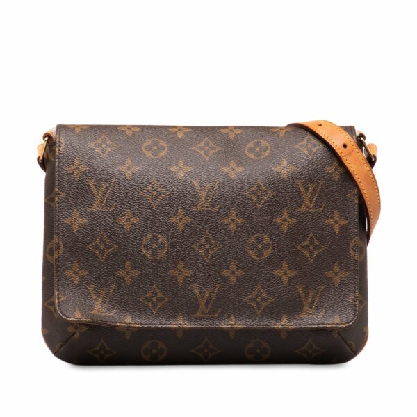 Brown LV Monogram Musette Tango Short Strap Shoulder Bag