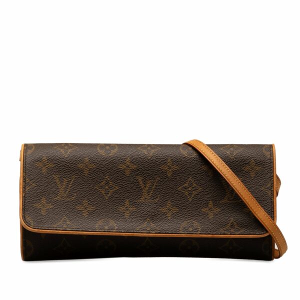 Brown LV Monogram Pochette Twin GM Crossbody Bag