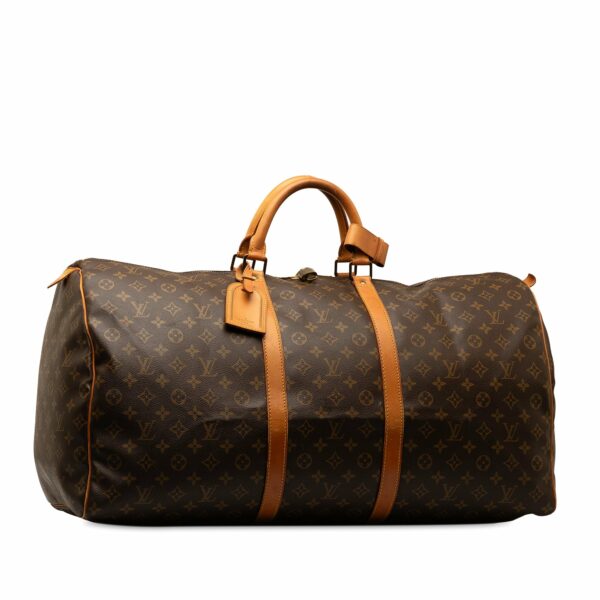 Brown LV Monogram Keepall 60 Travel Bag - Image 2