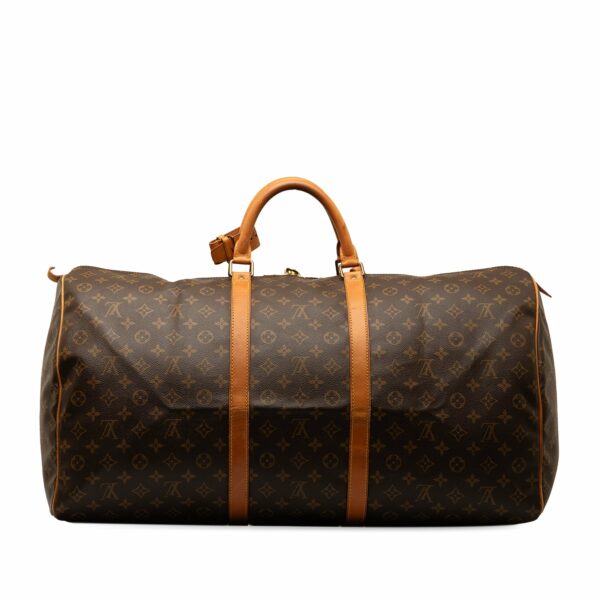 Brown LV Monogram Keepall 60 Travel Bag - Image 3