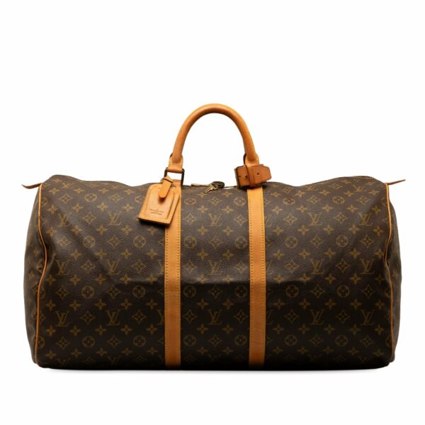 Brown LV Monogram Keepall 55 Travel Bag