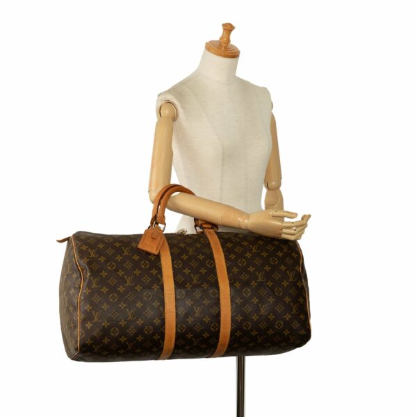 Brown LV Monogram Keepall 55 Travel Bag - Image 17