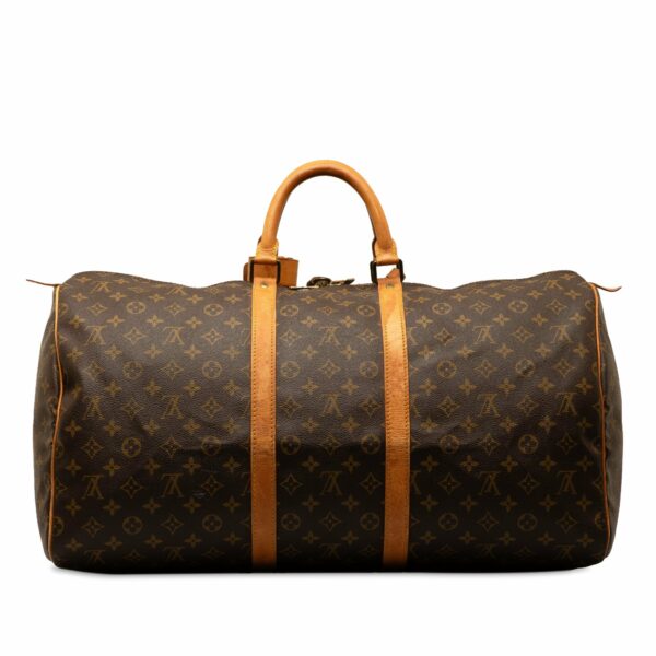 Brown LV Monogram Keepall 55 Travel Bag - Image 3