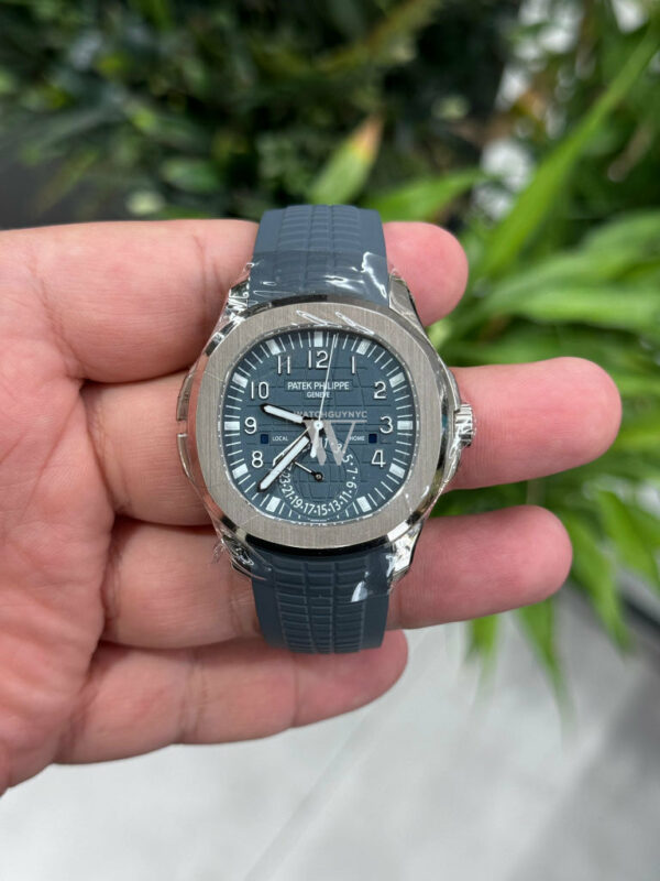 Patek Philippe Aquanaut  Travel Time Blue Gray Dial White Gold Watch 5164G - Image 2