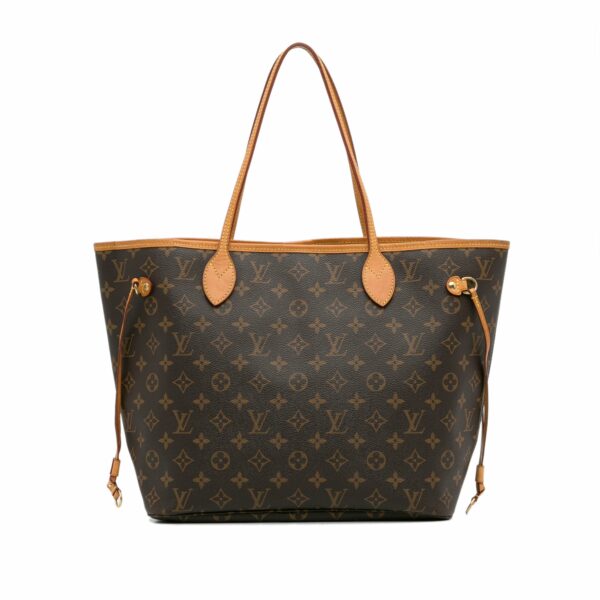 Brown LV Monogram Neverfull MM Tote Bag - Image 2