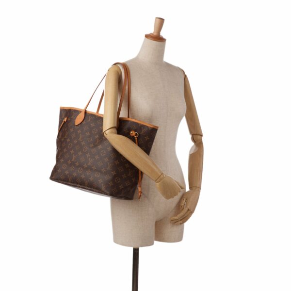 Brown LV Monogram Neverfull MM Tote Bag - Image 7