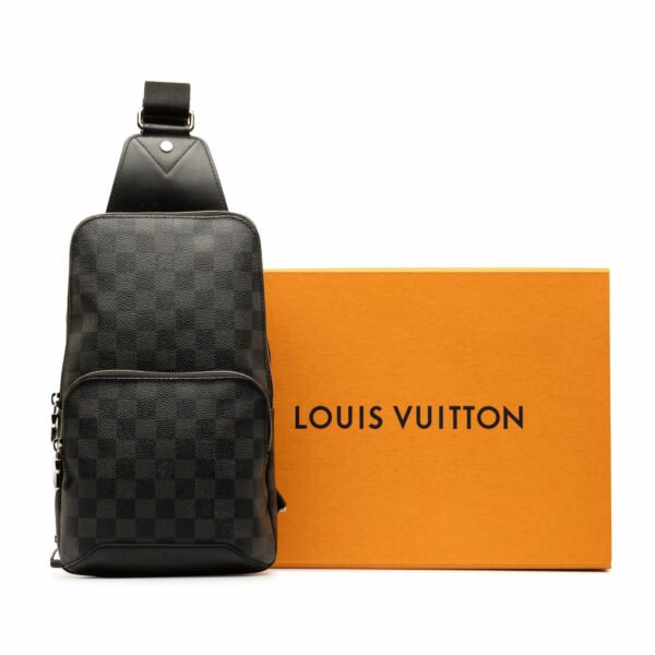 Black LV Damier Graphite Avenue Sling Crossbody Bag - Image 11