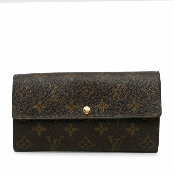 Brown LV Monogram Sarah Long Wallet