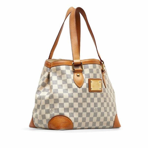 White LV Damier Azur Hampstead PM Tote Bag