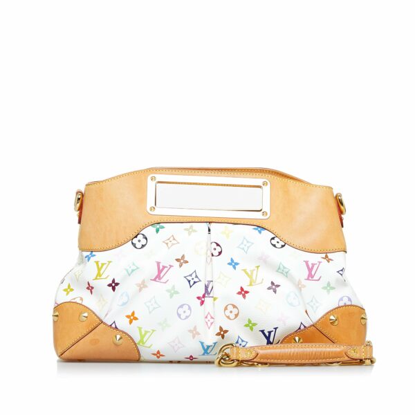 White LV Monogram Multicolore Judy MM Satchel - Image 10