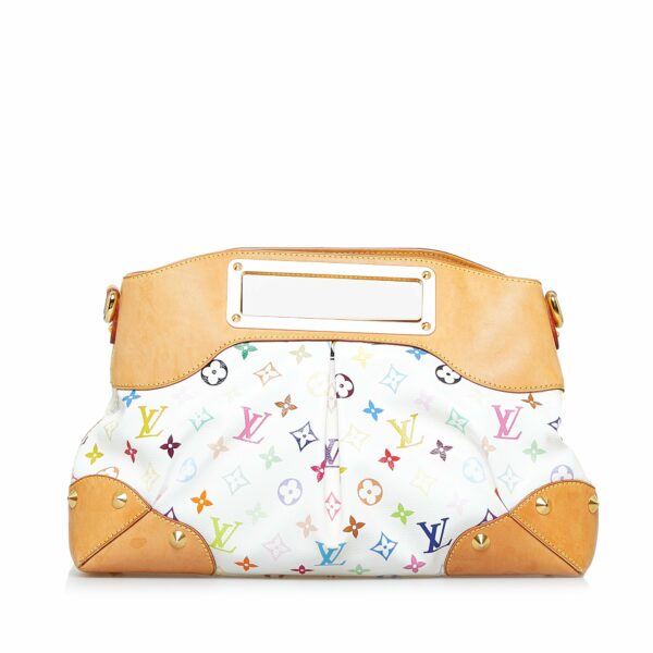 White LV Monogram Multicolore Judy MM Satchel