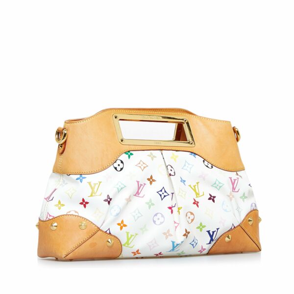 White LV Monogram Multicolore Judy MM Satchel - Image 2