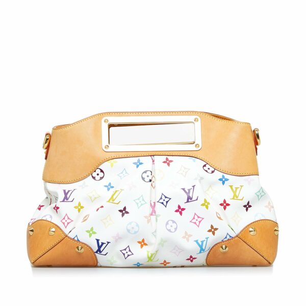 White LV Monogram Multicolore Judy MM Satchel - Image 3