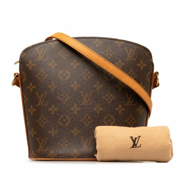 Brown LV Monogram Drouot Crossbody Bag - Image 10