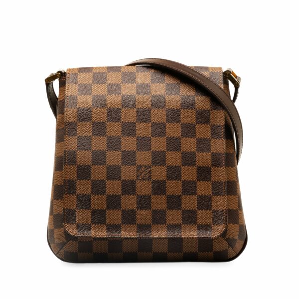 Brown LV Damier Ebene Musette Salsa Long Strap Crossbody Bag