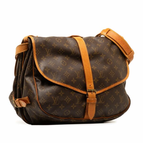 Brown LV Monogram Saumur 35 Crossbody Bag - Image 2