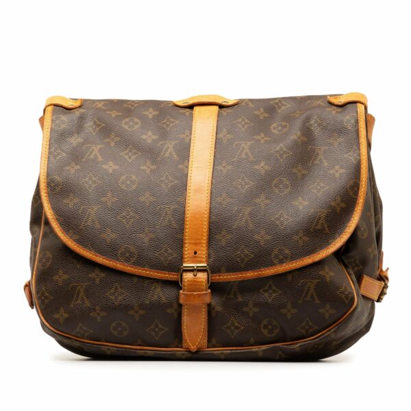 Brown LV Monogram Saumur 35 Crossbody Bag - Image 3