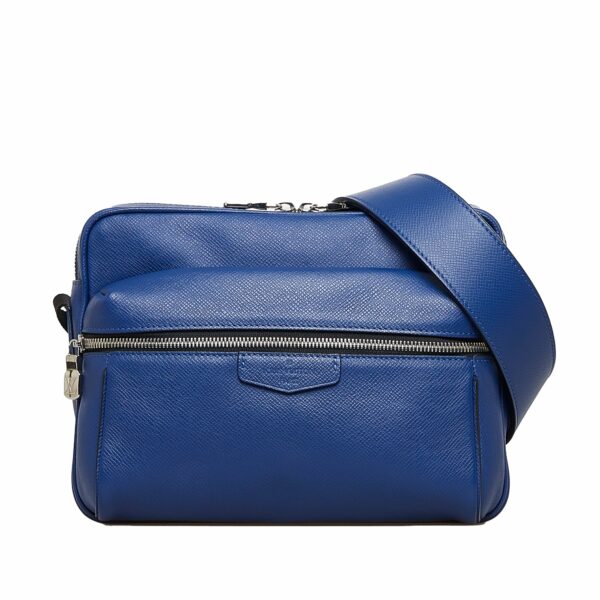 Blue LV Taiga Outdoor Messenger PM Crossbody Bag