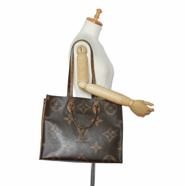 Brown LV Monogram Reverse OntheGo GM Satchel - Image 14