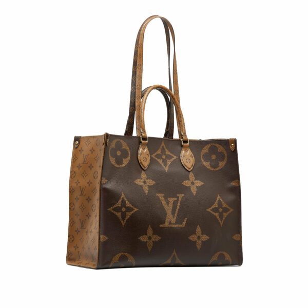 Brown LV Monogram Reverse OntheGo GM Satchel - Image 2