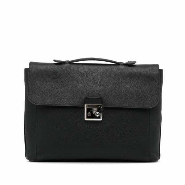 Black LV Taurillon Serviette Dorian Business Bag