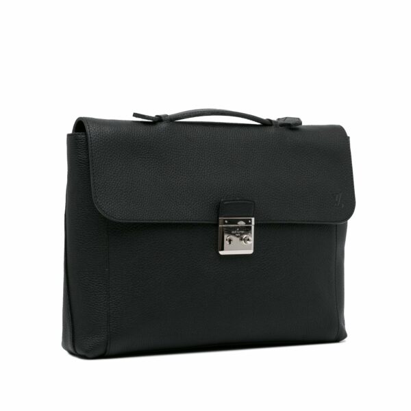 Black LV Taurillon Serviette Dorian Business Bag - Image 2