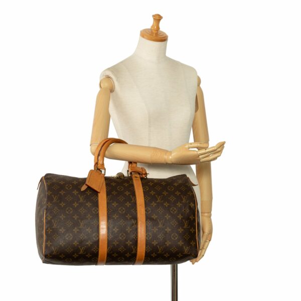 Brown LV Monogram Keepall 45 Travel Bag - Image 12