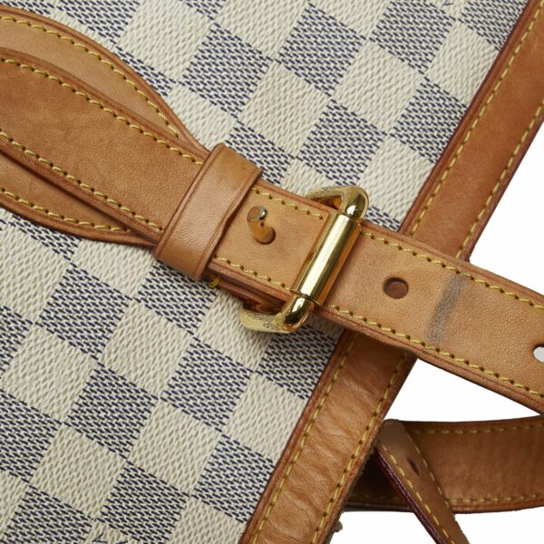 White LV Damier Azur Hampstead MM Tote Bag - Image 13