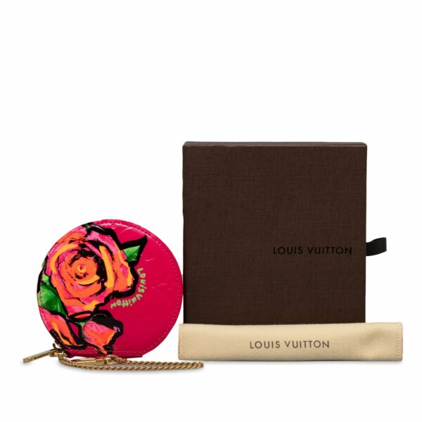 Pink LV Monogram Vernis Roses Coin Pouch - Image 10