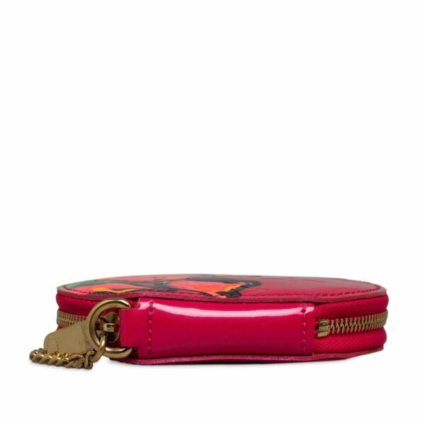 Pink LV Monogram Vernis Roses Coin Pouch - Image 4